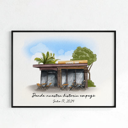 First Date Venue Custom Portrait