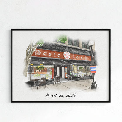 First Date Venue Custom Portrait